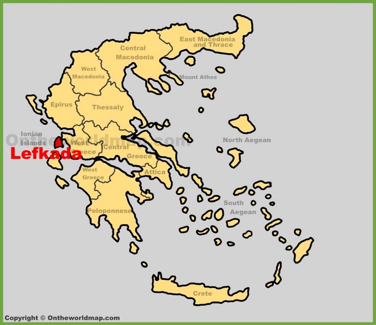 Lefkada location on the Greece map