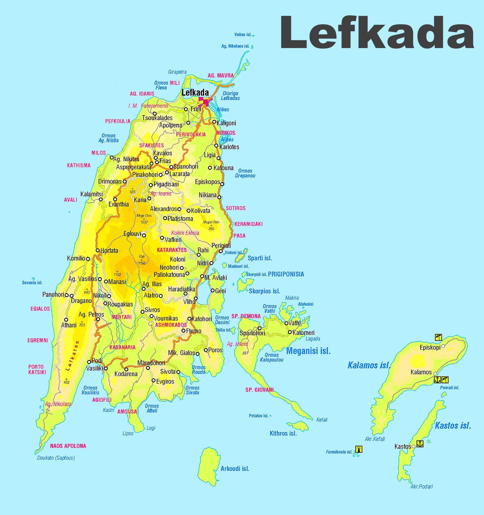 lefkada tourist map