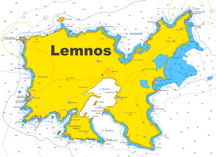 Lemnos tourist map