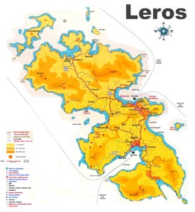 Leros tourist map