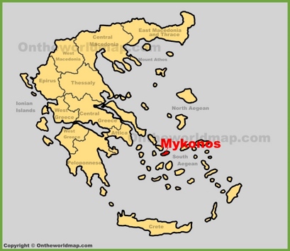 Mykonos Location Map