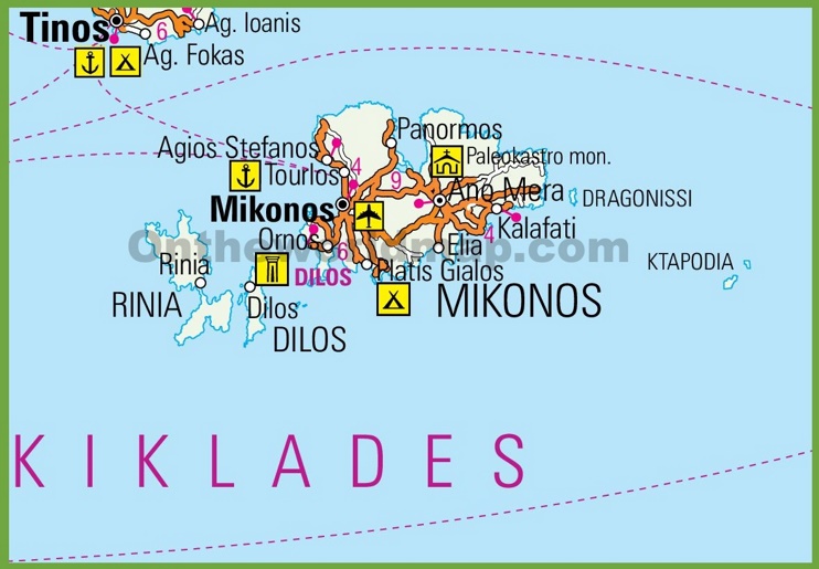 Mykonos road map