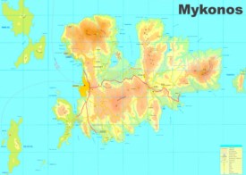 Mykonos tourist attractions map