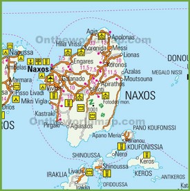 Naxos tourist map