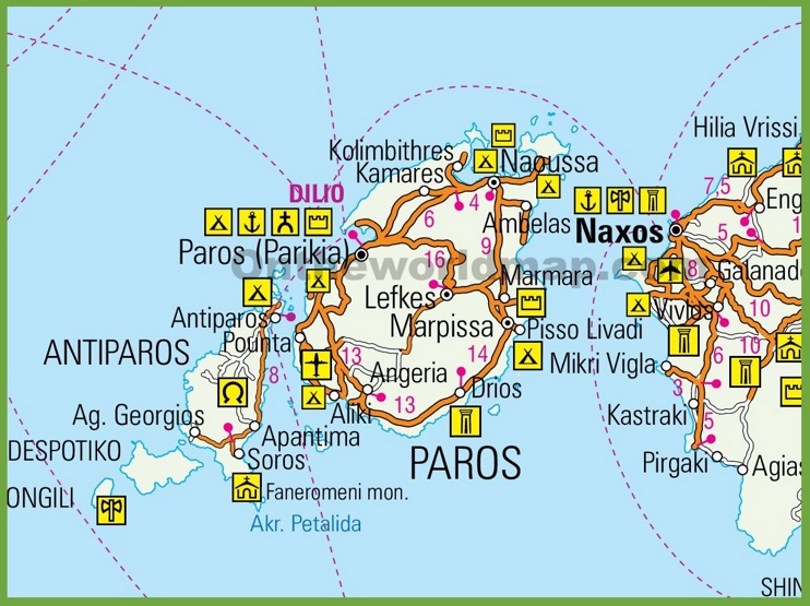Paros tourist map