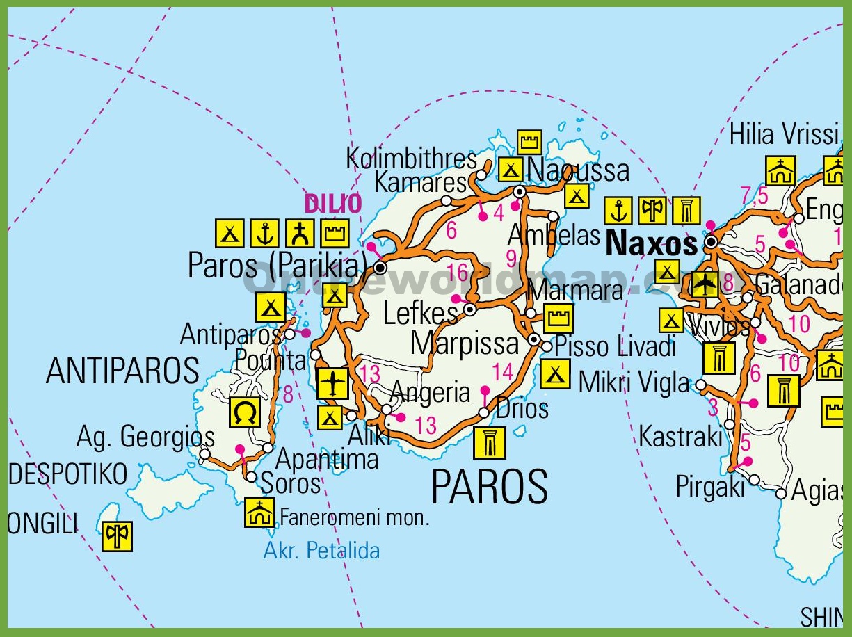 Paros Tourist Map Ontheworldmap