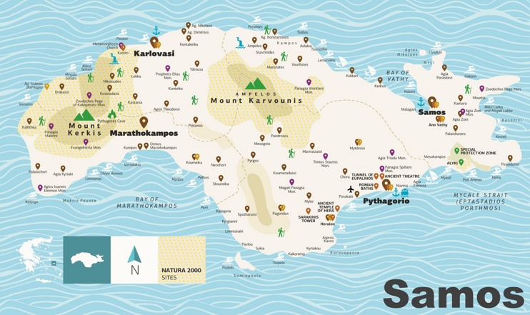 Samos tourist map
