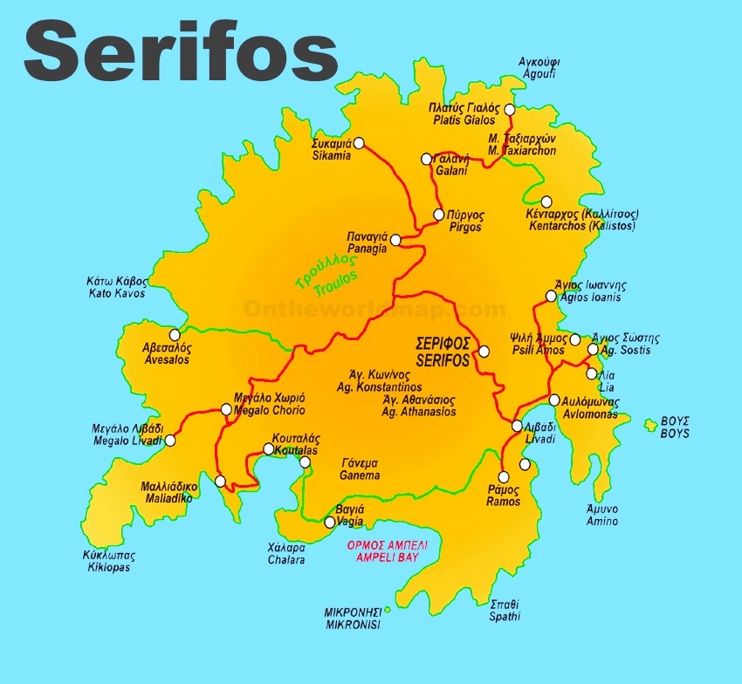 Serifos tourist map