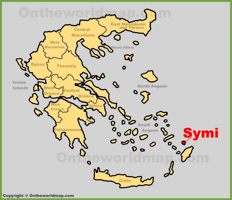 Symi location on the Greece map