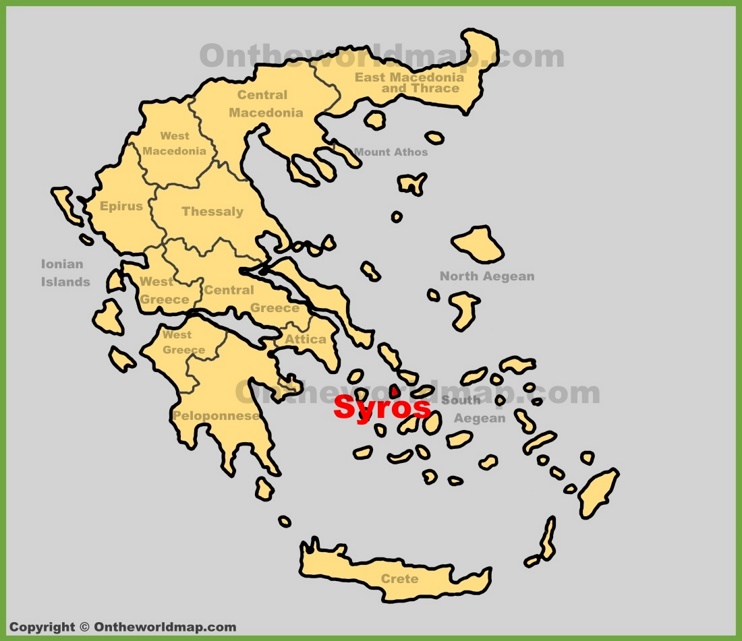 Syros location on the Greece map