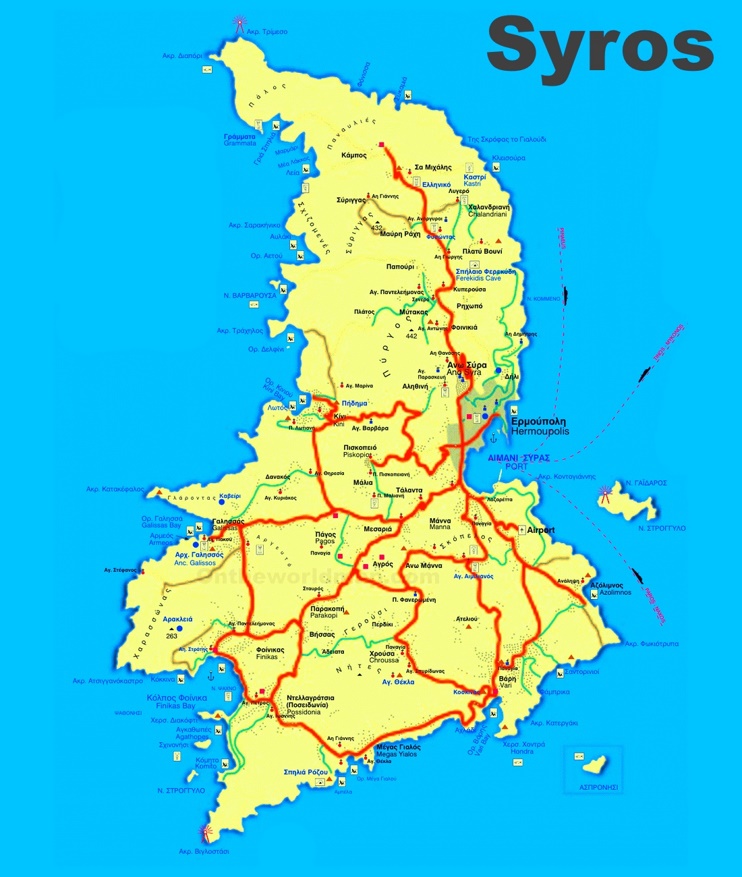 Syros tourist map