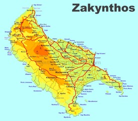 Zakynthos travel map