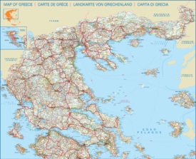 Large detailed map of central and north of Greece with cities and towns