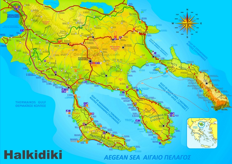 Halkidiki tourist map