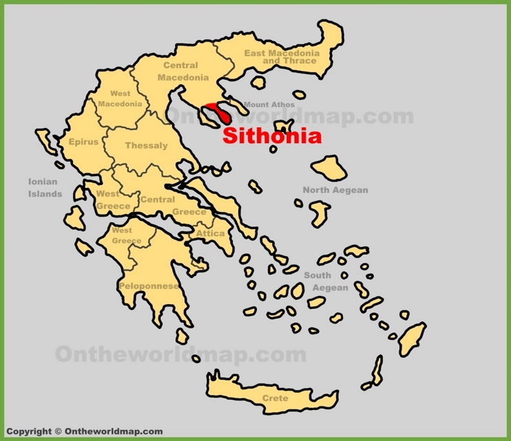 Sithonia location on the Greece map