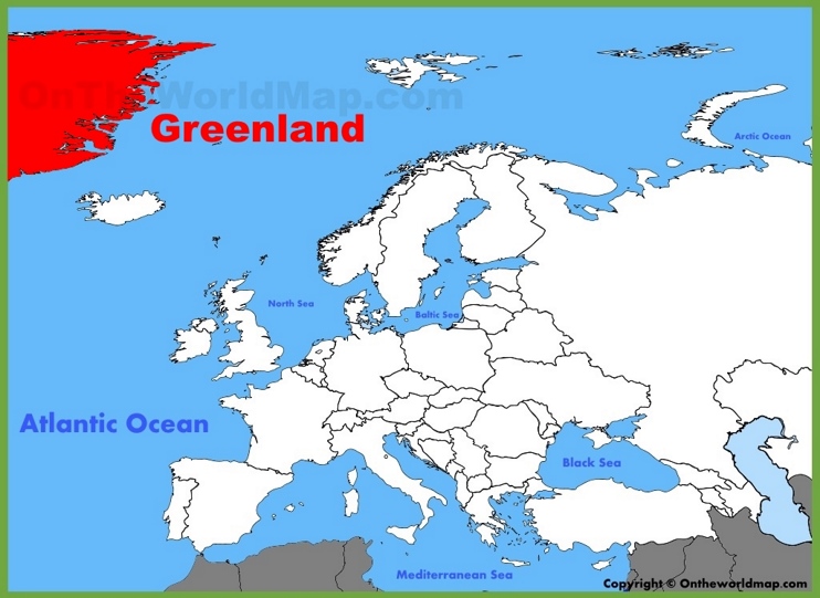 Greenland location on the Europe map