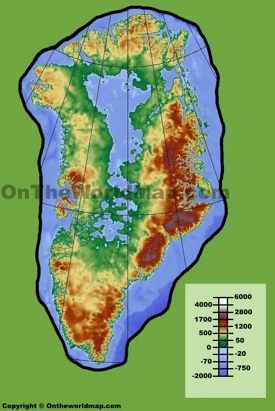 Greenland physical map