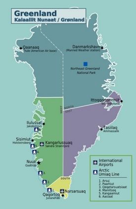 Greenland political map