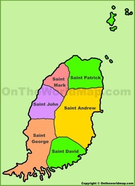 Administrative map of Grenada