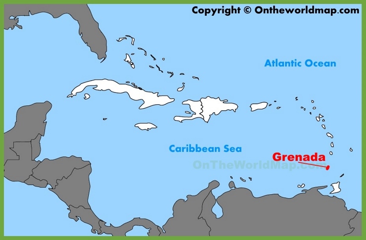 Grenada location on the Caribbean map