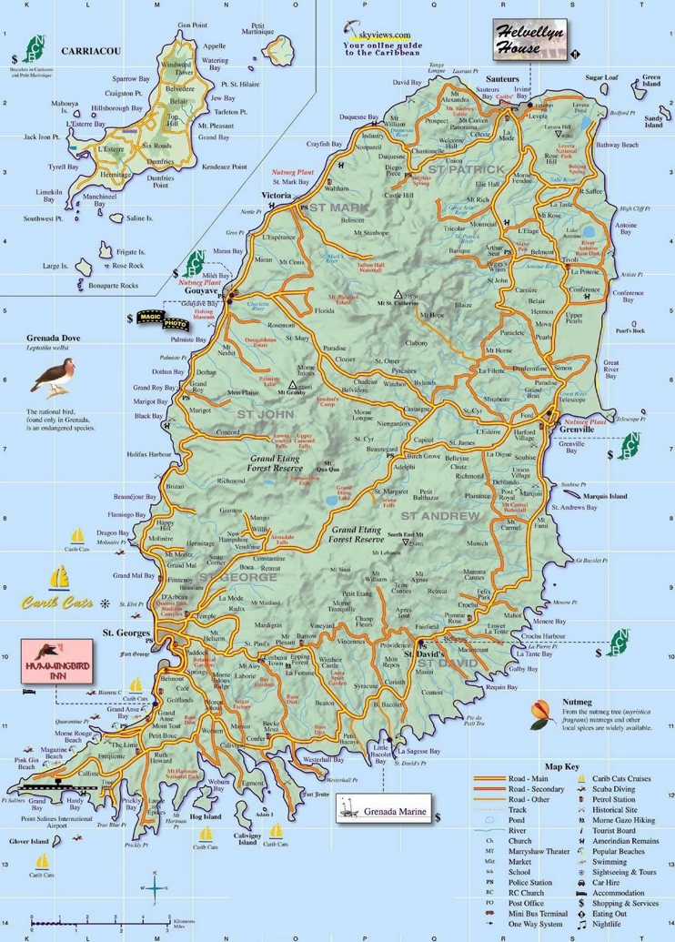 Large detailed map of Grenada