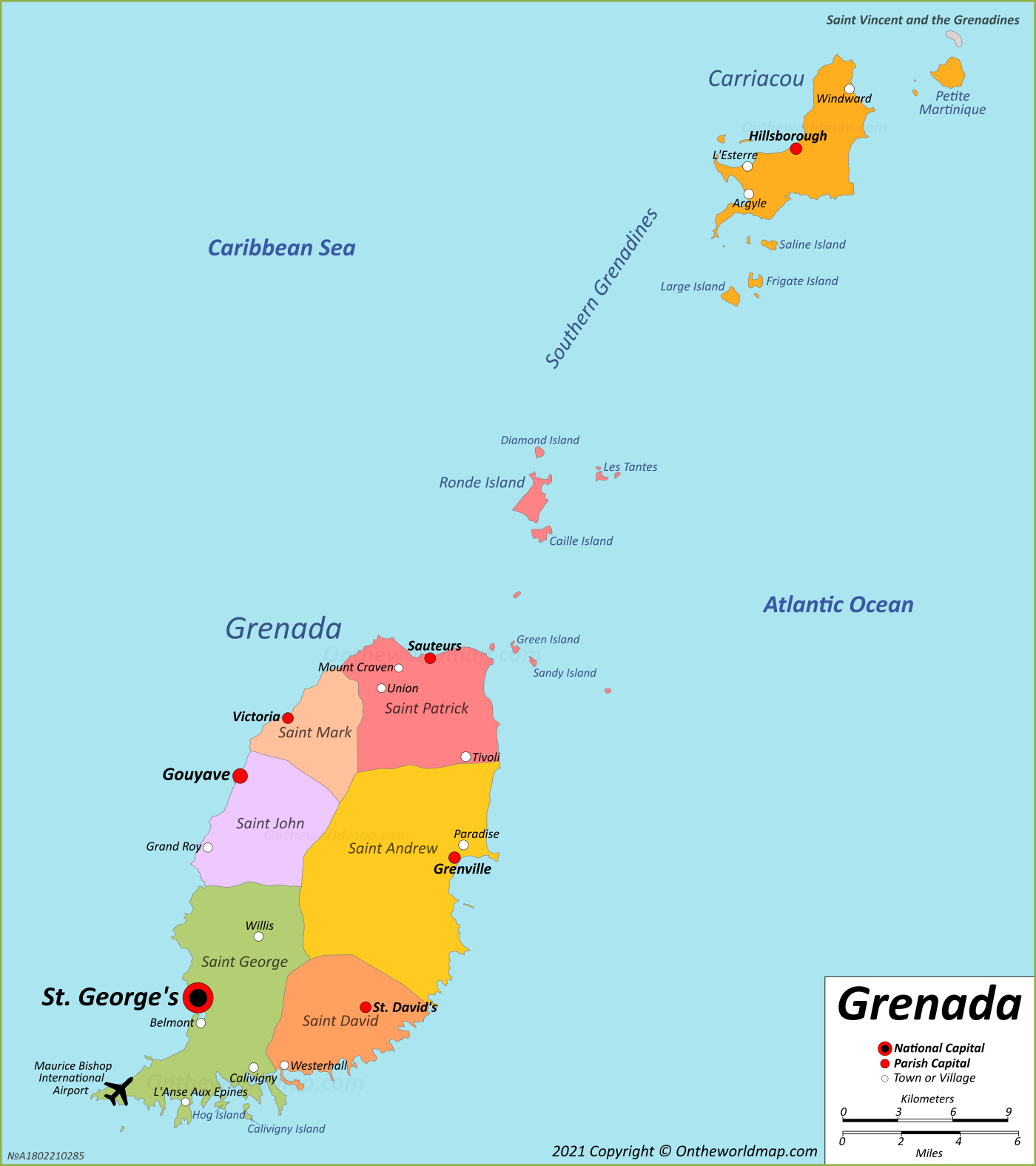 Gesch Tzt Starten Charakteristisch Grenada West Indies Map Soziologie   Map Of Grenada 