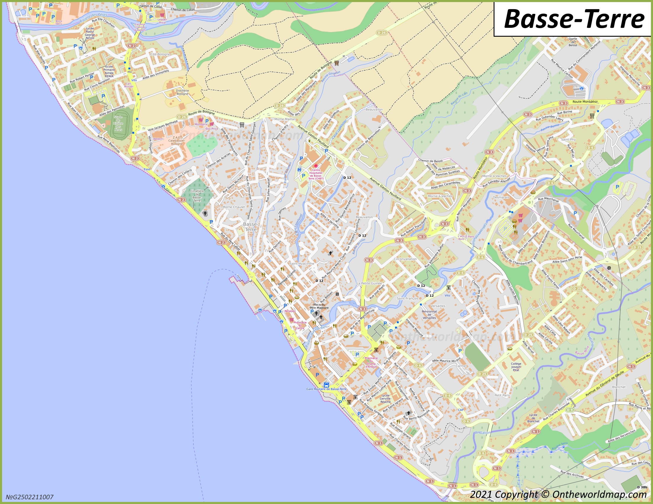 Map of Basse-Terre
