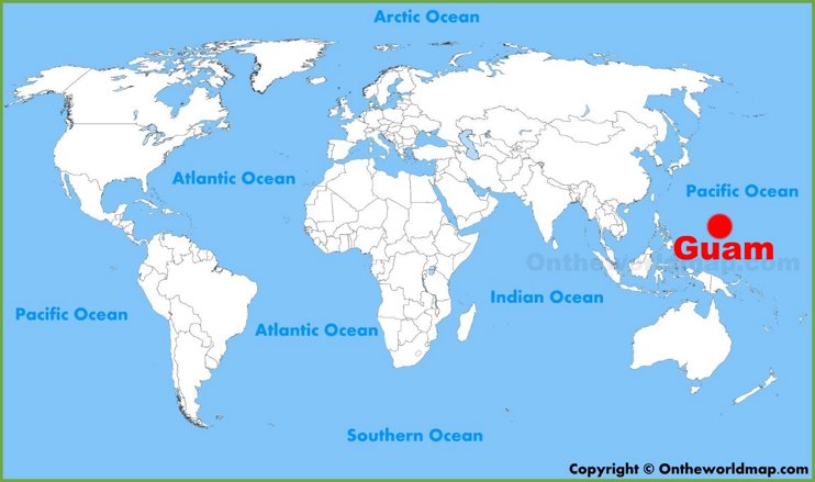 Guam location on the World Map