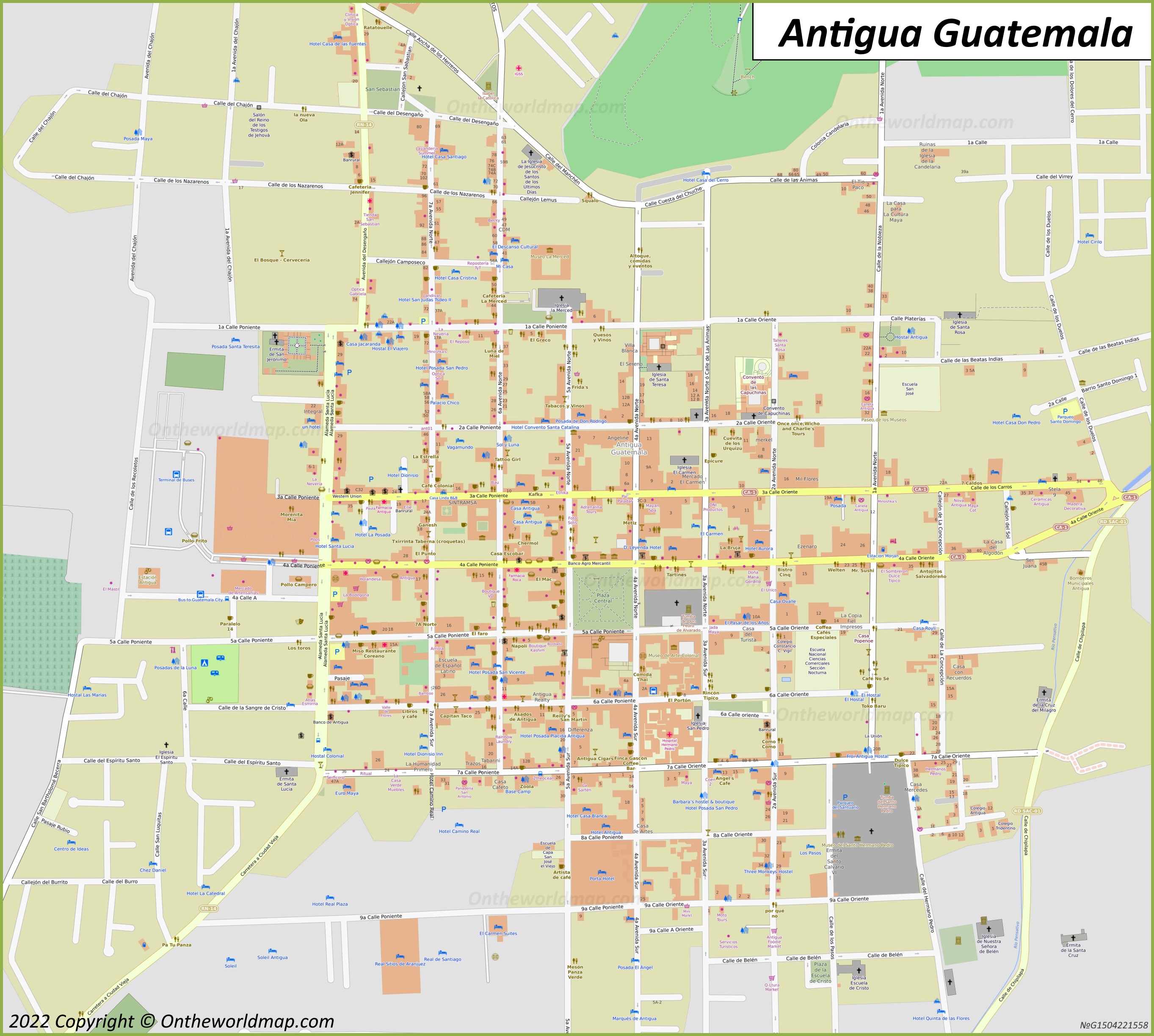 Mapa de Antigua Guatemala