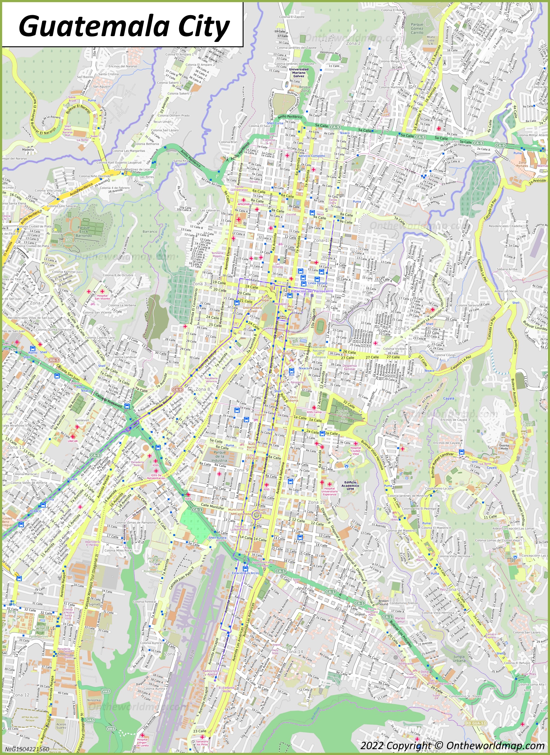 Mapa de Ciudad de Guatemala