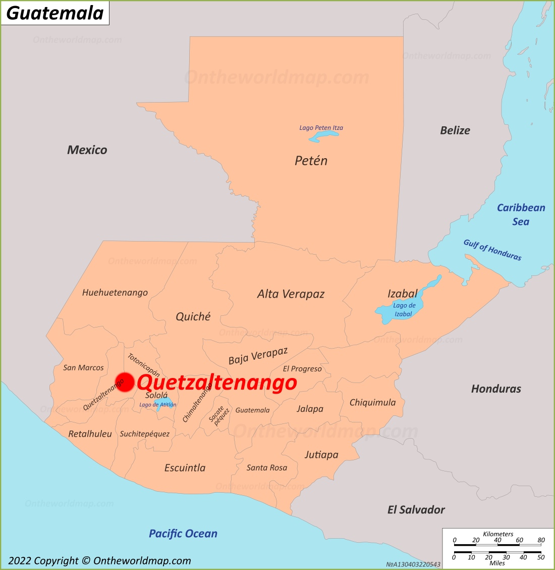 Quetzaltenango Localización Mapa