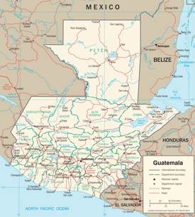 Mapa politico de Guatemala