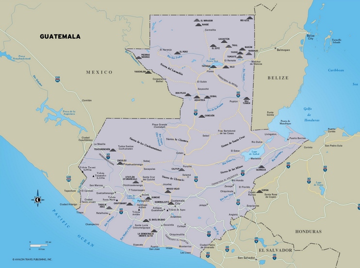 Mapa turistico de Guatemala