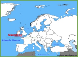 Guernsey location on the Europe map