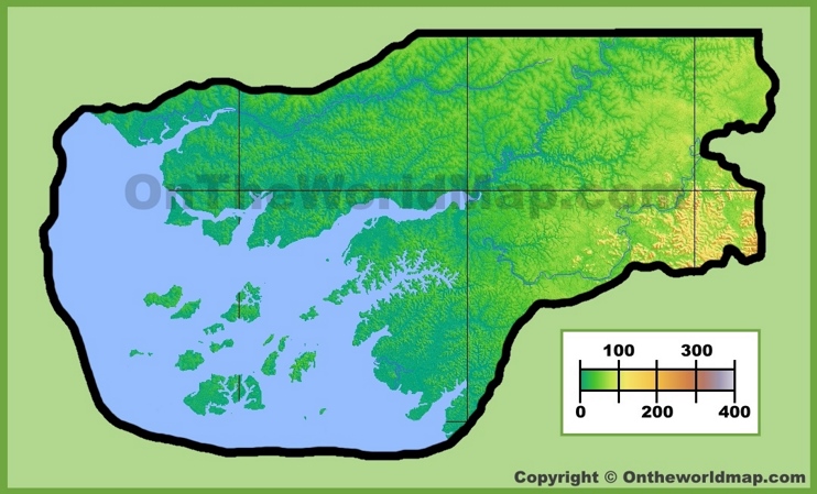 Guinea-Bissau physical map
