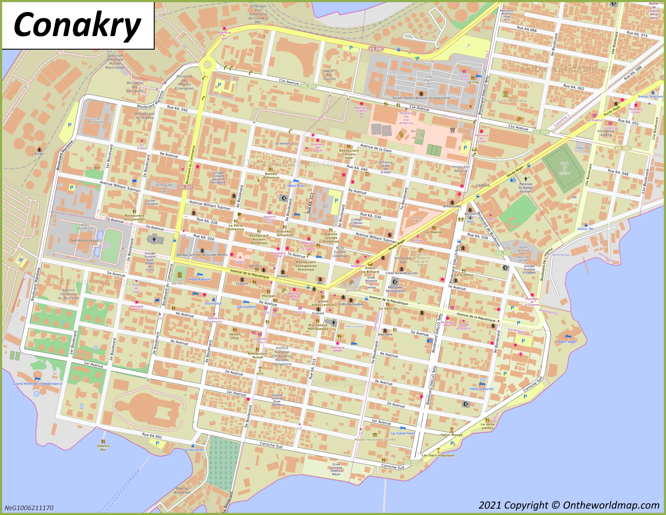 Conakry City Center Map