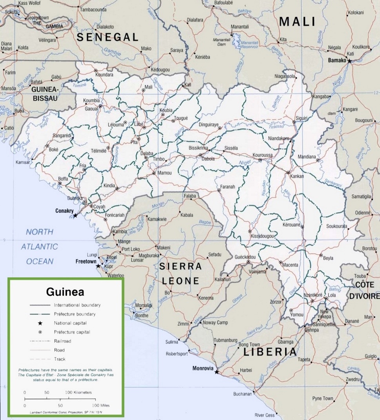 Guinea political map