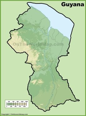 Guyana physical map