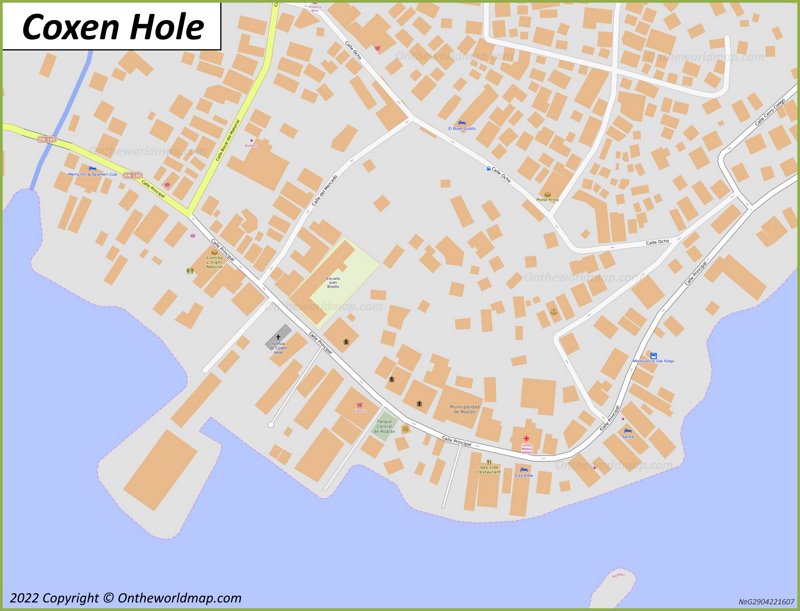 Coxen Hole Town Centre Map