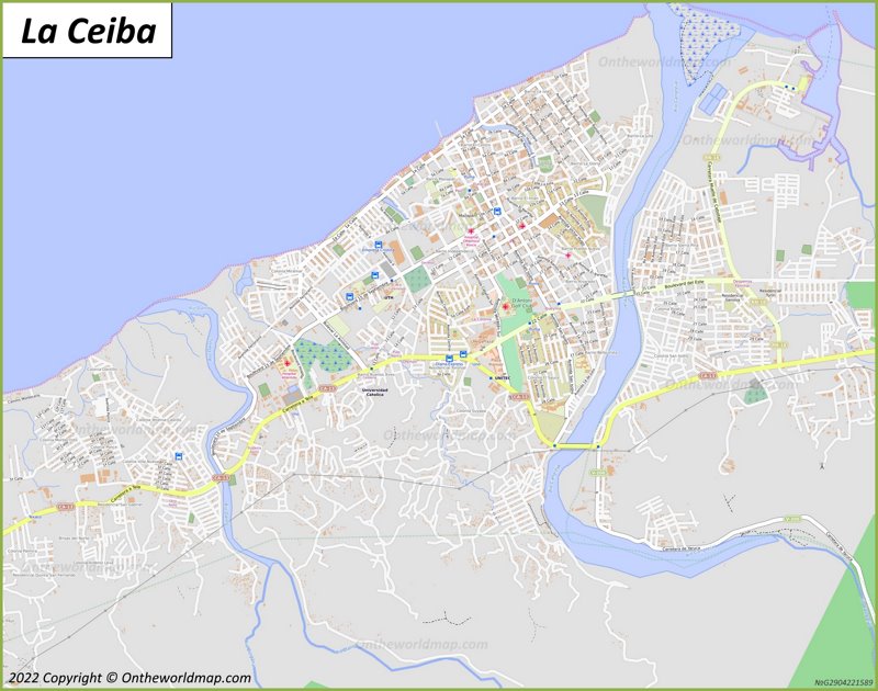 Le Ceiba Honduras Map