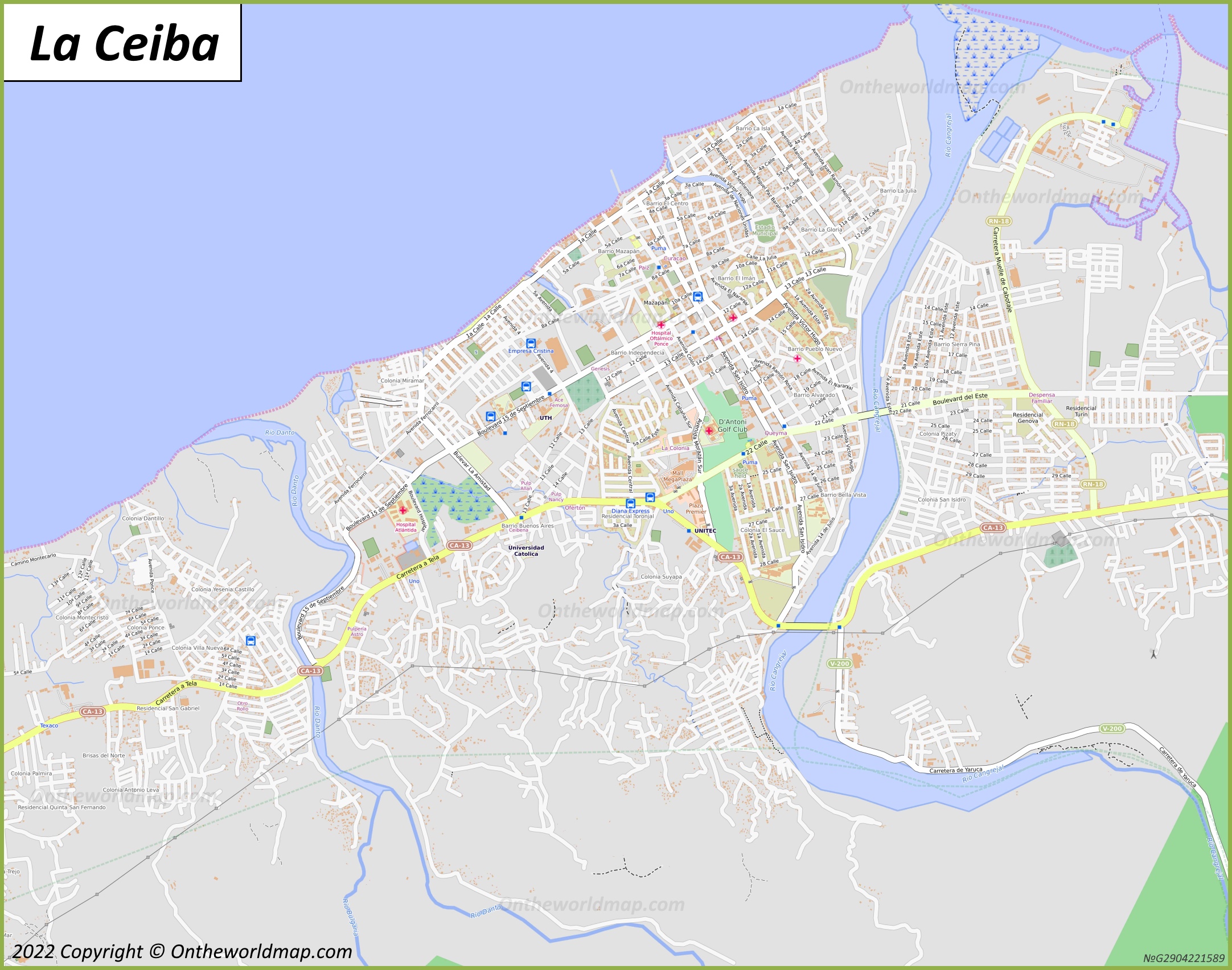 Map of La Ceiba