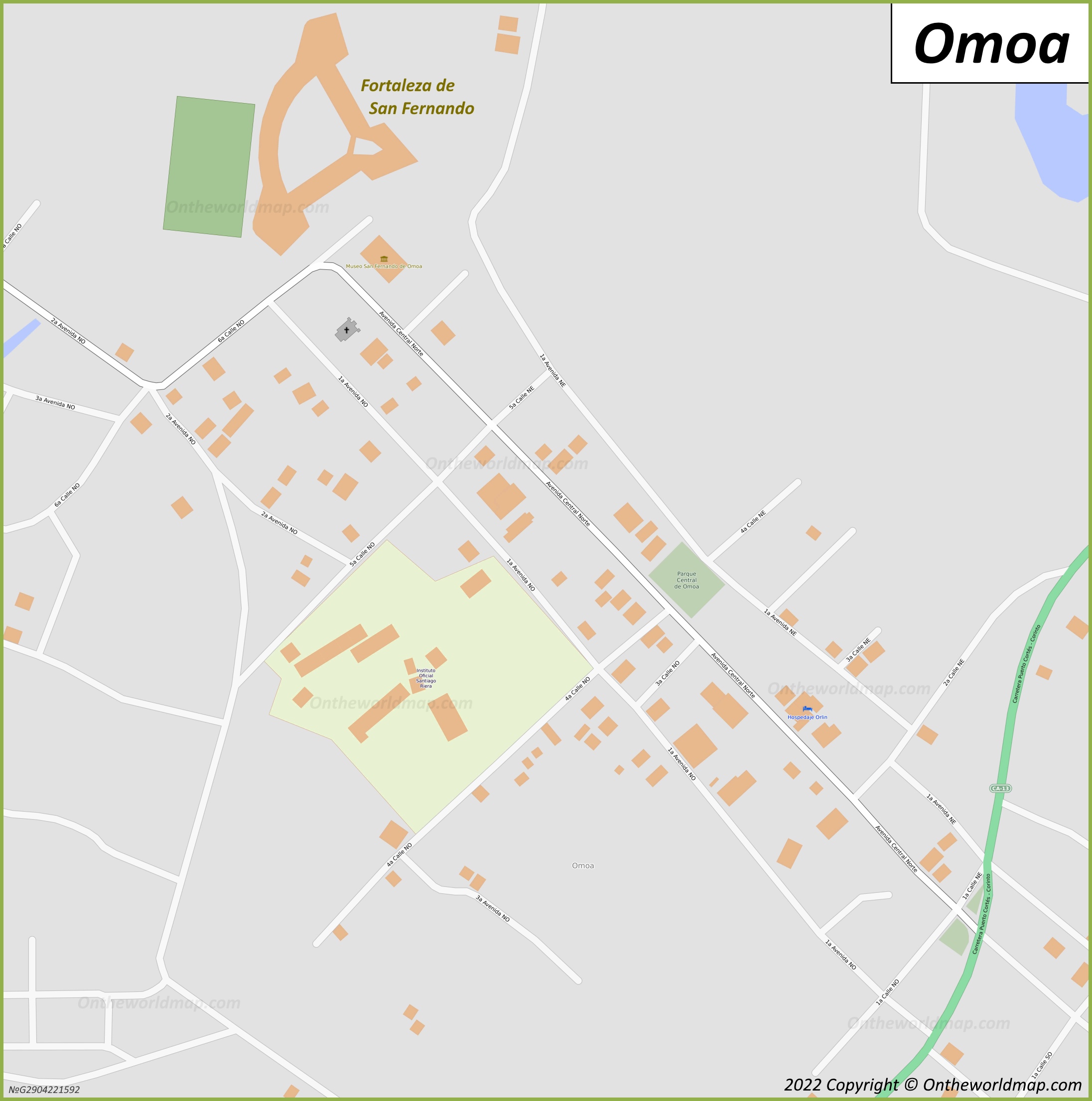 Omoa City Centre Map