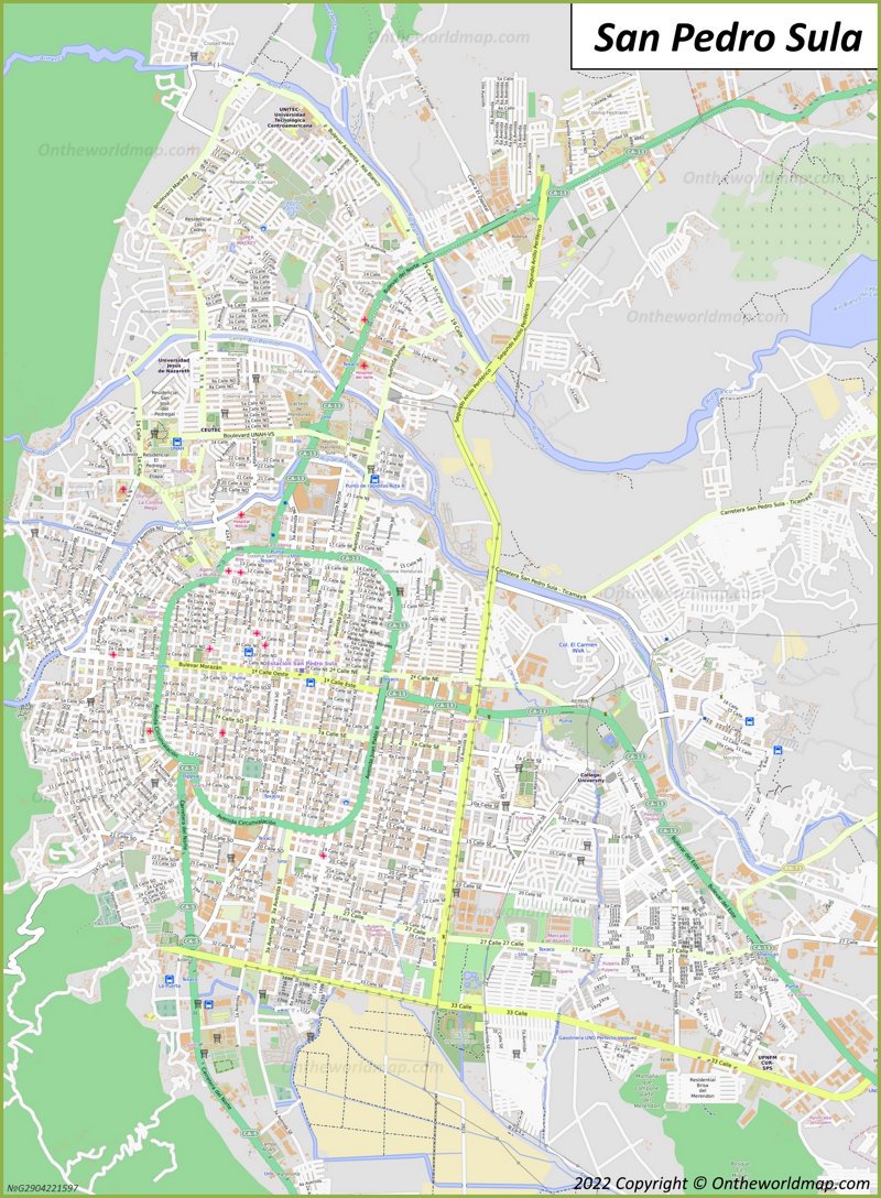 Map of San Pedro Sula