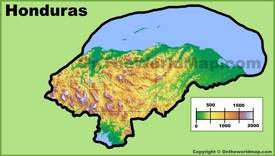 Mapa fisico de Honduras