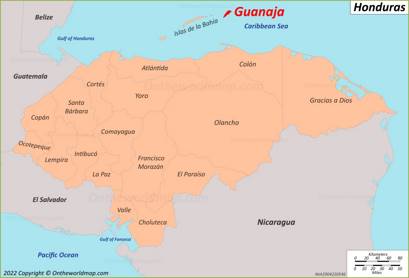 Guanaja Location Map