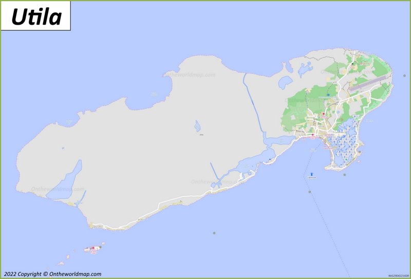 Utila Island Honduras Map