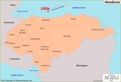 Utila Location Map