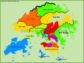 Administrative map of Hong Kong
