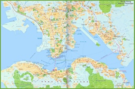 Large detailed map of Hong Kong