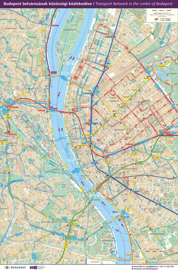Budapest city center transport map